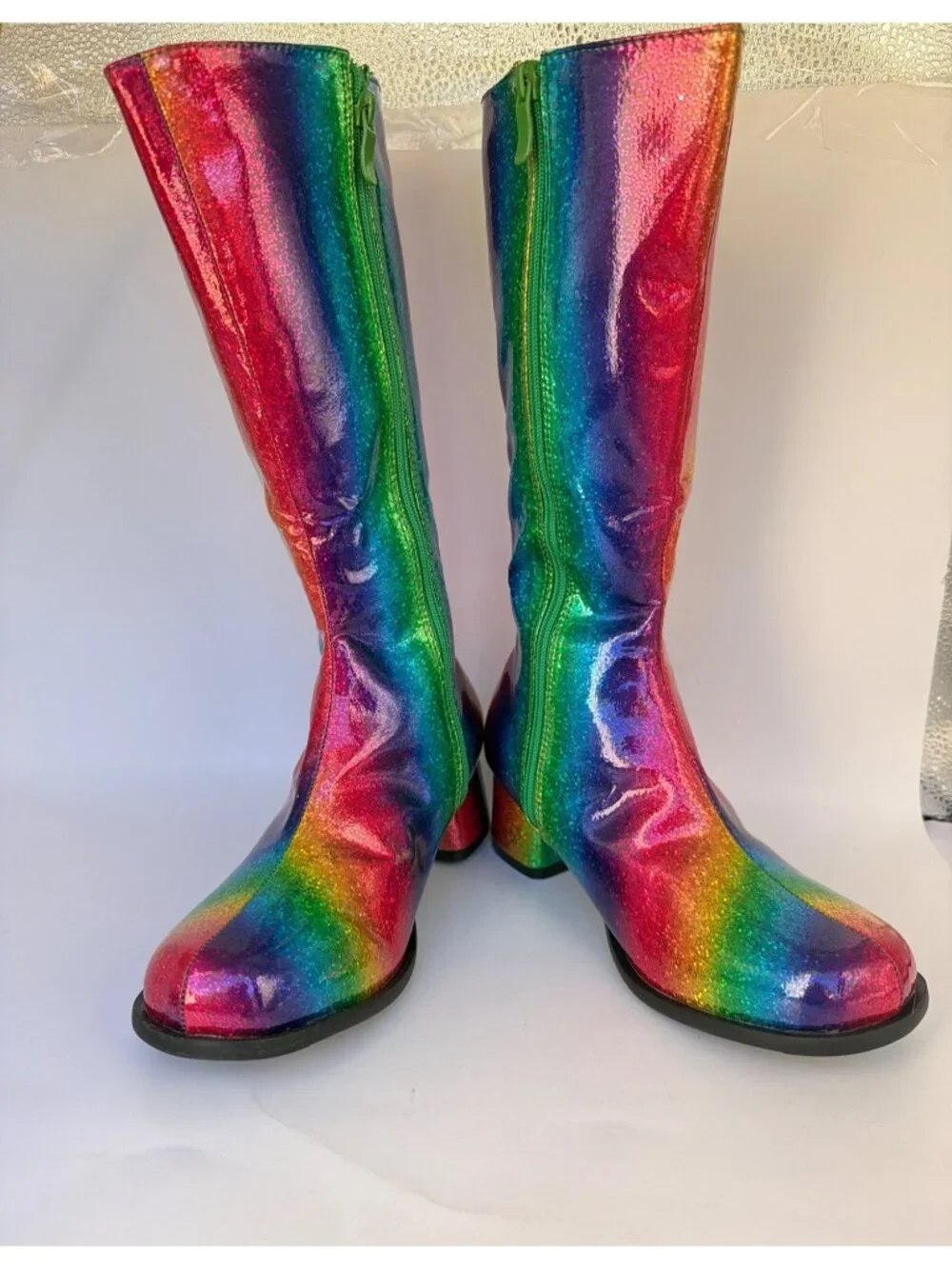Rainbow Knee-High Boots Cosplay Costume Halloween Girl's Size XL 4/5